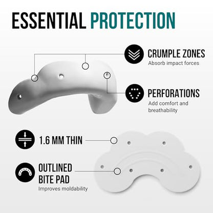 SISU Go Mouthguard, Snow White - Low-Profile Front Tooth Protection for Soccer, Basketball, Water Polo, Skateboarding, BMX, Action Sports - Remoldable Up to 20 Times - Thin, Breathable - Non Toxic - color: Snow White