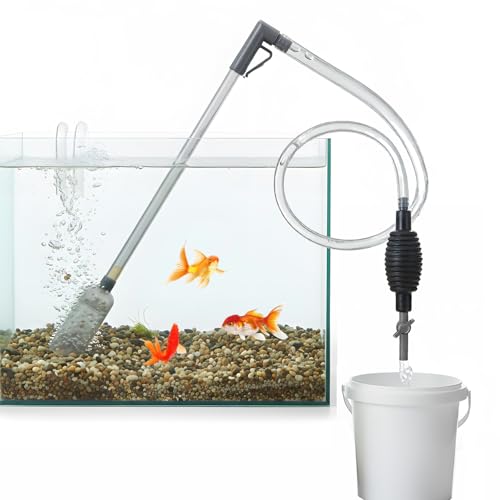ZYFHOST Fish Tank Vacuum Gravel Cleaner, Aquarium Gravel Cleaner - Hand Siphon Pump as Fish Tank Hose Water Changer & Rock Cleaner & Sand Washing (5.6ft)