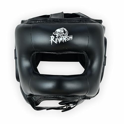 Revansh Leather Headguard - Premium Boxing Headgear for Adults & Kids | Ideal for MMA, Muay Thai, Kickboxing, Karate, Martial Arts, and Taekwondo Training & Sparring - size: Small-Medium