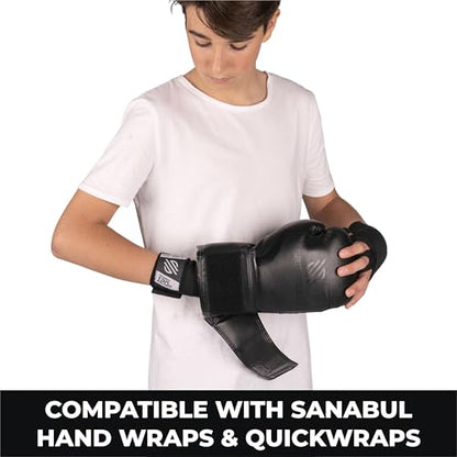 Sanabul Essential Gel Boxing Gloves for Men & Women, Kickboxing MMA, Muay Thai Gloves and Heavy Bag Training Punching & Sparring - color: AllBlack, size: 8 oz