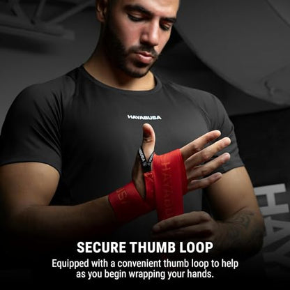 Hayabusa Deluxe Boxing Hand Wraps - 180in - color: Red, size: 180"