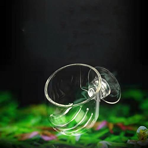 Aquarium Growing Cup with Suction Holder, Gardening Vase Acrylic Waterweed Fish Tank(Oval)