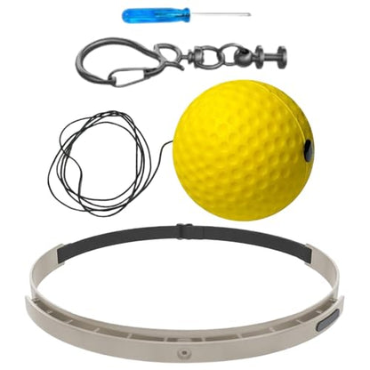 Boxing Ball with Headband Wearable Fitness Equipment - color: yellow soft ball