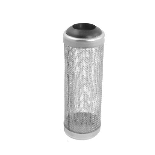 Ruilogod Cylinder Shape Silver Tone Metal Mesh Bottle Shrimp Net