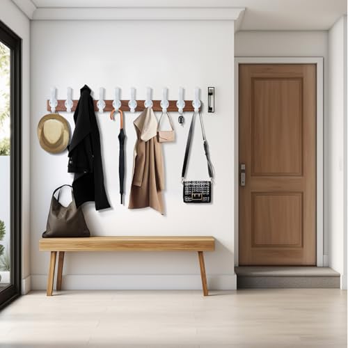 4 Pack Coat Hooks Wall Mount Heavy Duty Utility Retro Double Hooks for Hanging Coats,Hat, Towel, Key, Robe, Scarf, Bag, Cap (White) - color: 4 Pack-White