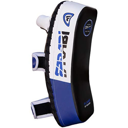 Farabi Thai Pads Kickboxing Muay Thai Training Strike Pads - color: White/Blue, size: Pair