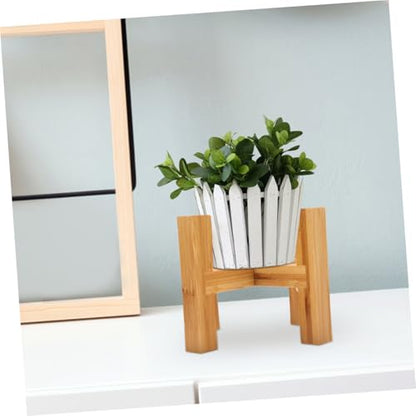 SHINEOFI Wooden Flowerpot Pedestal Stand with Anti-slip Pads Simple Wood Base for Indoor Outdoor Plant Display Multi-functional Rack for Flowerpots Crafts and Mini Fish Tanks Home Garden