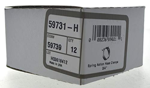 The Hillman Group 59739 Spring Action Hose Clamp, 3/4-Inch, 12-Pack,Gray, 0.75 Inch