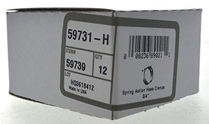 The Hillman Group 59739 Spring Action Hose Clamp, 3/4-Inch, 12-Pack,Gray, 0.75 Inch