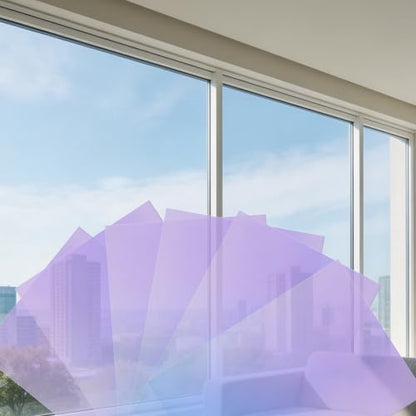 7 Pcs Iridescent Window Film, Self Adhesive Glass Films Holographic Window Film for DIY Christmas Party Home Decoration 11.8 Inch x7.8 Inch