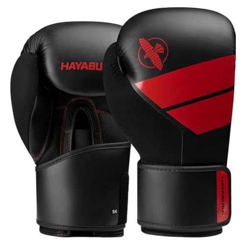 Hayabusa S4 Boxing Gloves - Sparring & Muay Thai - color: Black/Red, size: 12 oz, Small