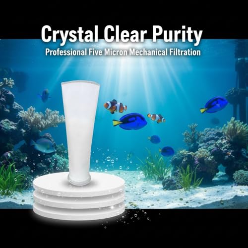3 Pack Aquarium Filter Sock, 5.1 in / 13 cm Diameter, 15 in / 38 cm Length, Non Woven Fabric Filter Media for Fish Tanks, Sump Pond, Felt Cloth, Helps Keep Water Clear
