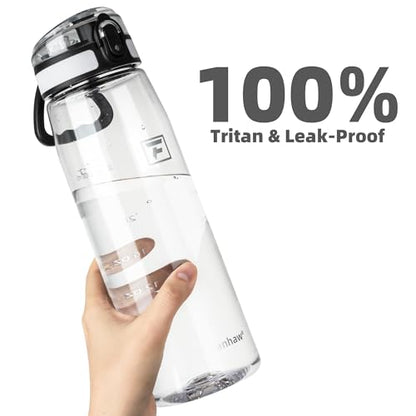 Fanhaw 32 oz Clear Plastic Water Bottle, Chug Lid, Clear & White - color: Clear&White