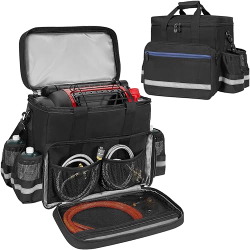 ORKELS Propane Heater Carrying Case for Mr. Heater MH18B & Big Buddy, with Multiple Pockets & Anti-slip Bottom for Camping, RV Travel, Ice Fishing, Bag Only