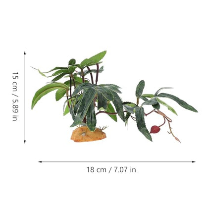 Cabilock Artificial Plants Reptile Pet Case Plant Decor, Simulated Dark Green Environment Ornament for Reptiles, Aquarium Landscape Accessory for Terrarium Decoration
