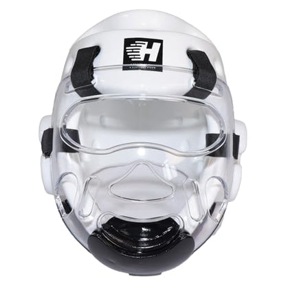 Taekwondo Headgear Karate Headgear with Removable mask for Sparring Partner Muay Thai Taekwondo Karate MMA Training Youth Adults - color: white, size: Small