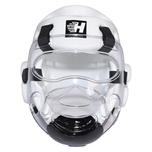 Taekwondo Headgear Karate Headgear with Removable mask for Sparring Partner Muay Thai Taekwondo Karate MMA Training Youth Adults - color: white, size: X-Large