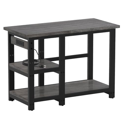 AQQA 35-40 Gallon Fish Tank Stand with 5 in 1 Power Outlets, 31x18 Inch Heavy Duty Metal Frame Aquarium Stand, Adjustable Storage Shelves, 620LBS Capacity Terrarium Stand, 3 Tiers Reptile Tank Stand