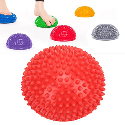 Massage Ball, Rubber Therapy Ball for Deep Tissue Relief & Muscle Recovery, Portable Self Massage Tool for Gym Office Home Use (Red) - color: Red
