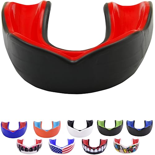ORAL MART Pro Mouth Guard for Sports (Adult) - Football, MMA, Boxing, BJJ - color: Cherry Red