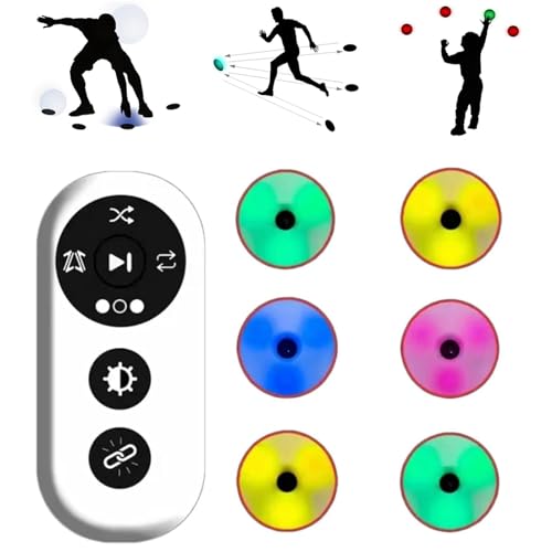 Reaction Training Platform, Flash Reflex Training Light Agile Fitness Light Improve Speed, Agility and Reaction time for Sports and Fitness,4 Modes with Remote Control(6) - color: 6