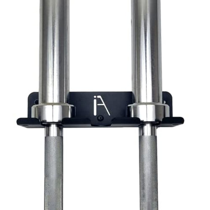 Mini Gym Storage Rack Wall Mount, 4-Hook Barbell and Band Holder, USA Made - style: OMEGA MINI RACK (10 INCH / 4 PRONG)
