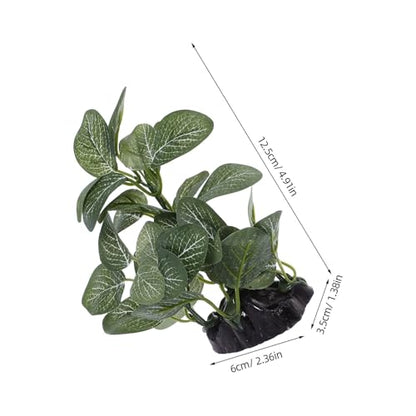 Abaodam Artificial Aquarium Plants and Fish Tank Grass, Realistic Plastic Aquatic Plants with Base, 1pcs Aquarium Decoration for Freshwater Fish Tank Landscaping and Betta Hiding Spot