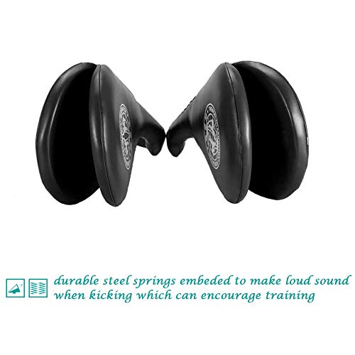 2 Pack Taekwondo Kick Pads, Durable Kicking Target Pads for TKD Karate Martial Arts Strike Kickboxing Training Muay Thai MMA Fight Gear - color: BLACK [1 Pair]