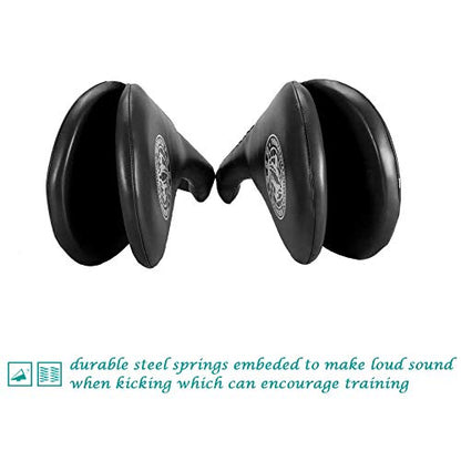 2 Pack Taekwondo Kick Pads, Durable Kicking Target Pads for TKD Karate Martial Arts Strike Kickboxing Training Muay Thai MMA Fight Gear - color: BLACK [1 Pair]