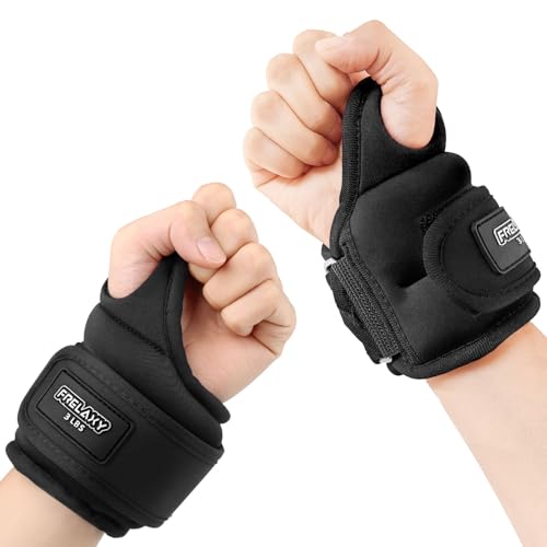 Frelaxy Wrist Weights with Thumb Loops for Men Women (Pair) - color: Black, size: 3 lbs x 2