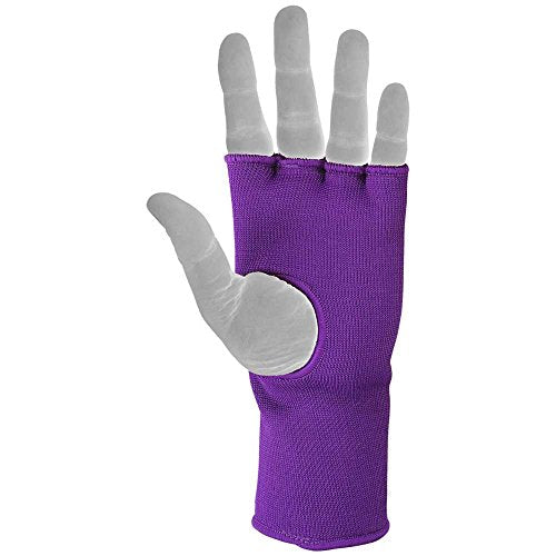 Muay Thai Boxing Inner Gloves Protective Hand Wrap MMA Fist (Purple, Large) - color: Purple, size: Large