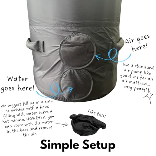 Football Tackle Dummy with Water Weighted Base for D-Line Training - 69" Tall, Black, 70 lbs - Pop-Up Blocking Pad Alternative for Off-Season Training
