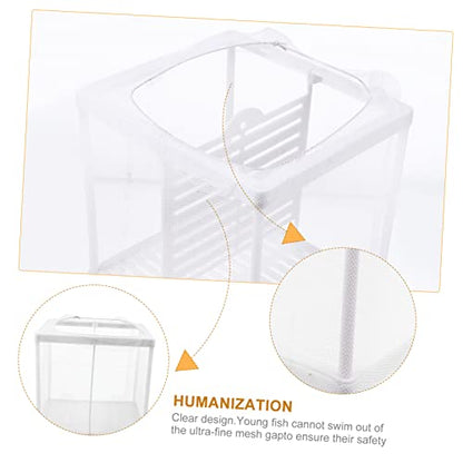 Happyyami 2Pcs Fish Hatchery Tank Breeding Net Easy Install Aquarium Isolation Box for Guppy Betta Fry Convenient Fish Incubator with Suction Cups for Efficient Spawning