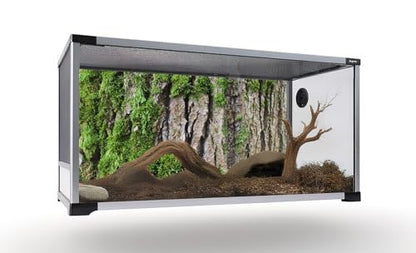 24X12 Inch Tropical Moss & Bark Reptile Tank Background – Realistic Forest Trunk Texture Moisture-Friendly Polyester Backdrop for Dart Frogs & Crested Geckos