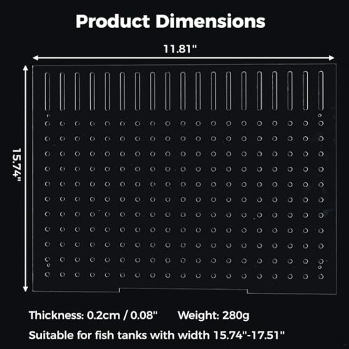 Acrylic Fish Tank Divider, Clear DIY Easy Install Isolation Board with Suction Cups, Aquarium Partition for Fish, Measures 15.74 X 11.81