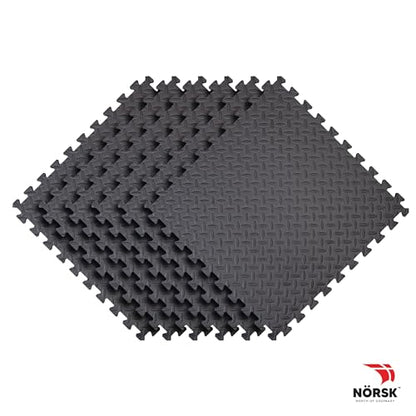 Norsk Diamond-Plate EVA Foam Gym Floor Tiles, Gray, 36-Pack - size: 36 Tiles - 144 Sq. Ft.
