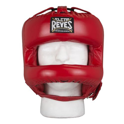 CLETO REYES Boxing Headgear with Face Bar for Men and Women, Protective Head Guard Face Saver, Sparring Fighting Sports - color: Classic Red