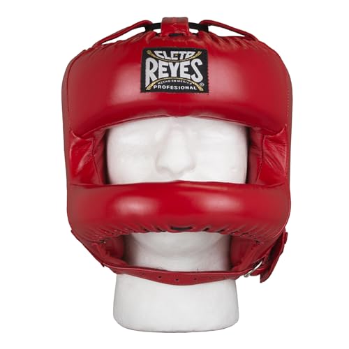 CLETO REYES Boxing Headgear with Face Bar for Men and Women, Protective Head Guard Face Saver, Sparring Fighting Sports - color: Classic Red