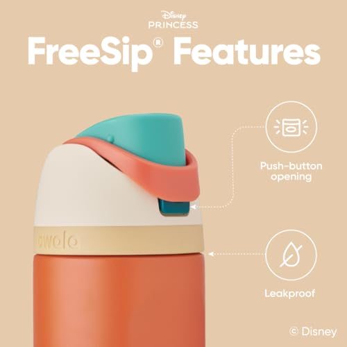 Owala Princess FreeSip Stainless Steel Water Bottle 24 oz Moana - color: Moana, size: 24 Ounces