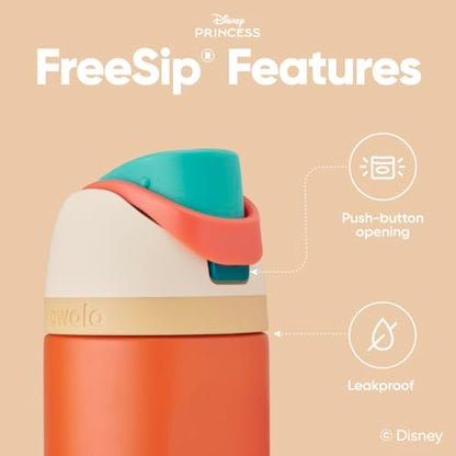 Owala Princess FreeSip Stainless Steel Water Bottle 24 oz Moana - color: Moana, size: 24 Ounces