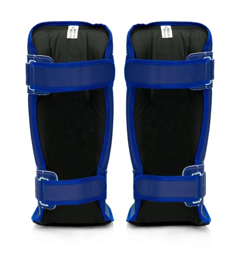 Fairtex SP3 Lightweight Shin Guards, Muay Thai MMA Avoid Shin Splints Gear - color: Blue, size: X-Large