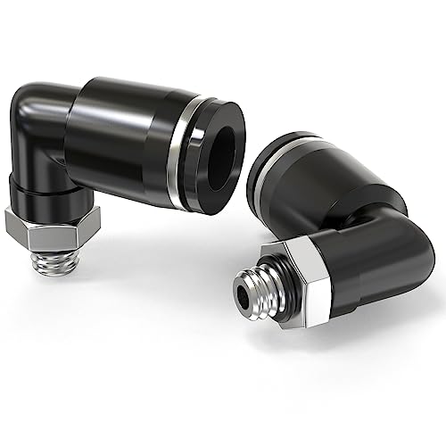 TAILONZ PNEUMATIC Male Elbow 4mm Tube OD x M5 Thread 90 Push to Connect Fittings PL4-M5 (Pack of 10) - size: 0.157'' OD M5