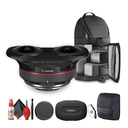 Canon RF 5.2mm f/2.8 L Dual Fisheye 3D VR Lens (5554C002) + Sling Backpack + Cleaning Kit + Lens Cap