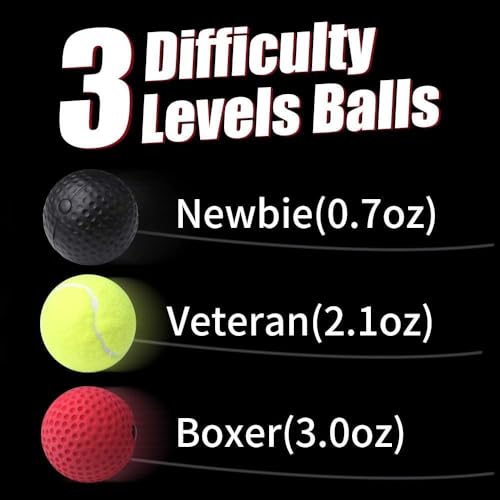 Double End Punching Bag Boxing Striking for Training - Speed Ended Set Includes 3 Reflex Ball Headband and Pump- Portable MMA - color: Red