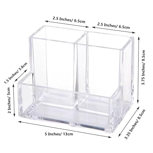 Mini Clear Acrylic Fish Tank Kit,Multifunctional Desk Aquarium Set with Tools,Pen Holder Makeup Brush Organizer,Micro Landscape Box for Home Office Decor,2 Pieces