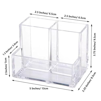 Mini Clear Acrylic Fish Tank Kit,Multifunctional Desk Aquarium Set with Tools,Pen Holder Makeup Brush Organizer,Micro Landscape Box for Home Office Decor,2 Pieces