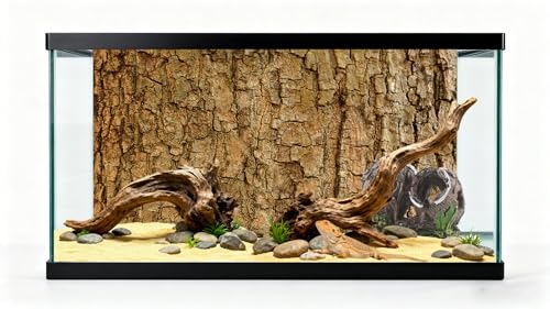 48x18 inches Aquarium Fabric Background Natural Tree Bark Aquarium Backdrop Wood Grain Fish Tank Aquatic Plants Background