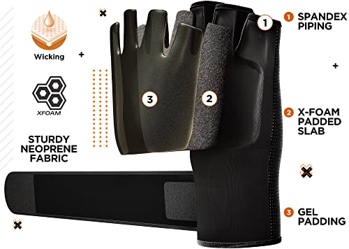 RDX Boxing Inner Gloves Hand Wraps Men Women, Hybrid Design Gym Weight Lifting Workout, 50Cm Long Wrist Support, Neoprene Under Mitts, MMA Muay Thai Martial Arts Training, Kickboxing Punching - size: Large