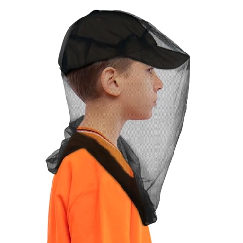 Premium Kids Mosquito Head Net for Insect, 2 Pack, Fly & Bug Protection | Ultra Large & Long, Extra Fine Holes for Camping, Hiking, Fishing, Safari, Fits All Hats for 5-12 yrs Children - style: 2-Pack (Kids)