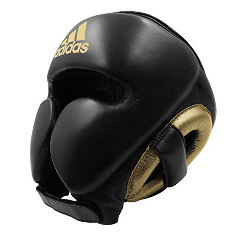 adidas Adistar Pro Boxing Headguard - for Men, Women, Unisex - color: BLACK/GOLD, size: Small
